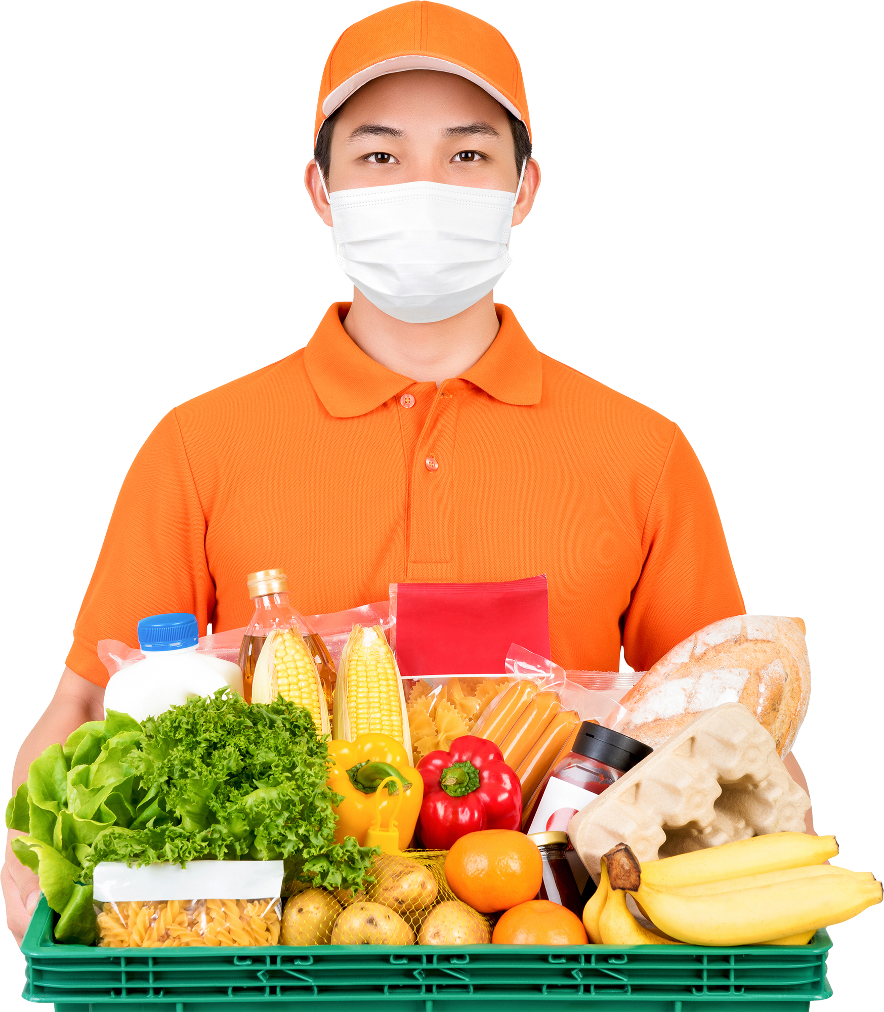 Delivery Person with Groceries